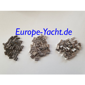 Quetsch-H&uuml;lsen Kupfer (Vernickelt-Silber) von 0,6-2,2mm
